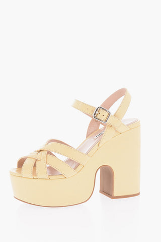 Sandali Platform in Pelle Martellata 13cm