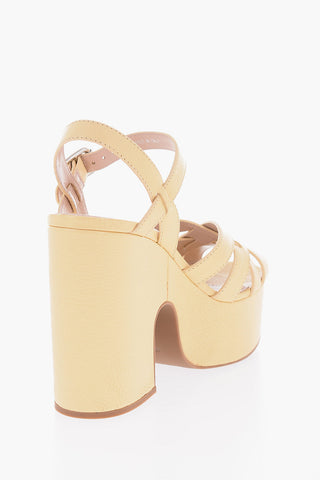 Sandali Platform in Pelle Martellata 13cm