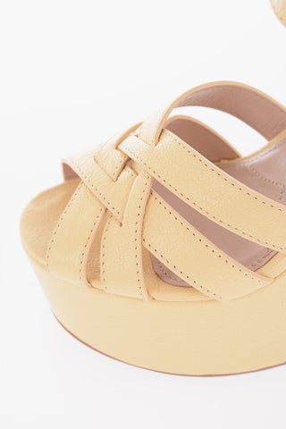 Sandali Platform in Pelle Martellata 13cm