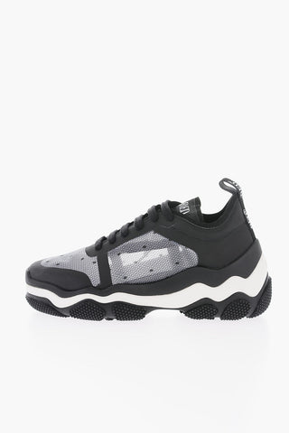 Polka Dot Motif See Through Lace-up Sneakers