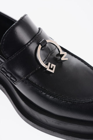 Metal Charm NEVERMIND Leather Loafers
