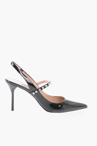 Jewel Strap Patent Leather Slingbacks 9cm