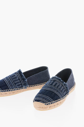 Jacquard Denim Espadrillas with Logo