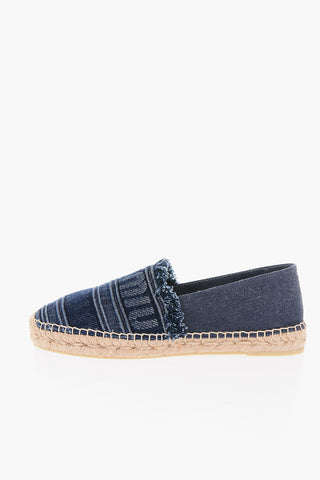 Jacquard Denim Espadrillas with Logo