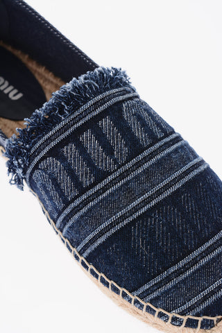 Jacquard Denim Espadrillas with Logo