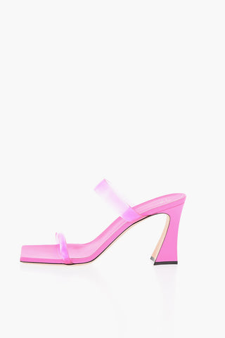 Spool Heel VANILLA Mules with Plastic Bands 8cm