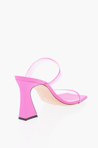 Spool Heel VANILLA Mules with Plastic Bands 8cm