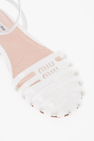 Perforated Patent Leather Slingback Ballet Flats