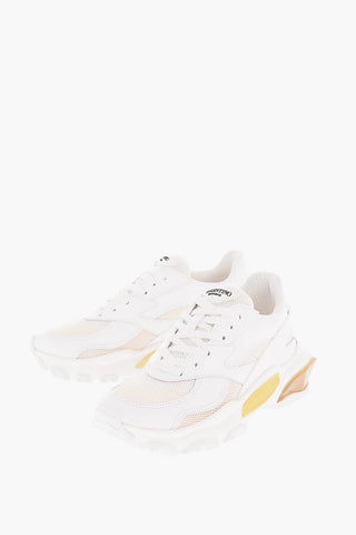 Diamond Sole Leather Lace-up Sneakers