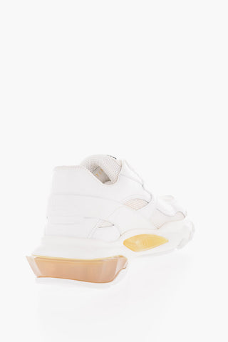 Diamond Sole Leather Lace-up Sneakers