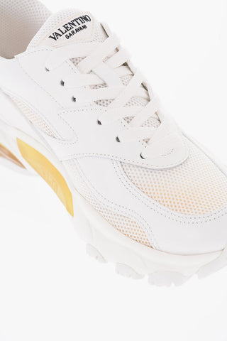 Diamond Sole Leather Lace-up Sneakers