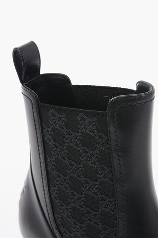 Leather Chelsea Booties with Monogram Elastic Insert 6cm