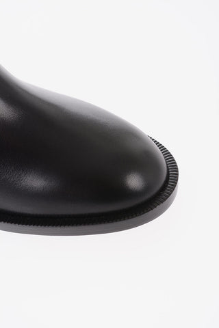 Leather Chelsea Booties with Monogram Elastic Insert 6cm