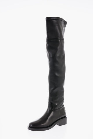 Inner Zip Over the Knee Leather Boots