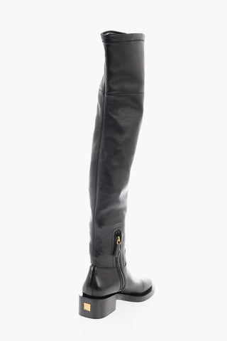 Inner Zip Over the Knee Leather Boots