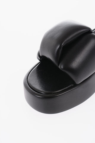Knot Design Padded Nappa Platform Sliders