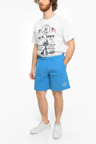 Shorts in Cotone a 3 Tasche con Elastico in Vita