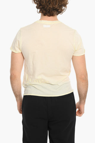 T-shirt Girocollo con Stampa Vernice