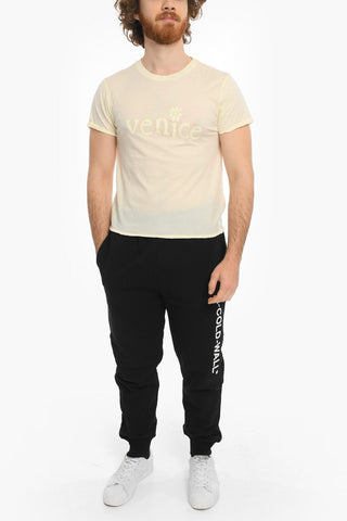 T-shirt Girocollo con Stampa Vernice