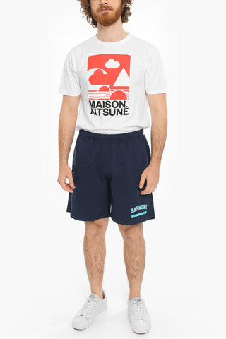 Shorts in Cotone con Elastico in Vita