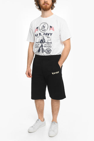 Shorts KOMAINU VINTAGE a 3 Tasche con Stampa Giapponese
