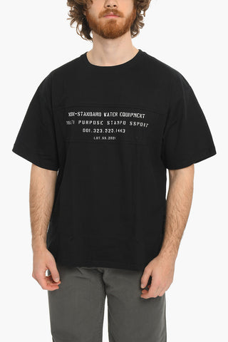 Contrasting Lettering Printed Crew-Neck T-shirt