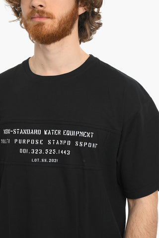Contrasting Lettering Printed Crew-Neck T-shirt
