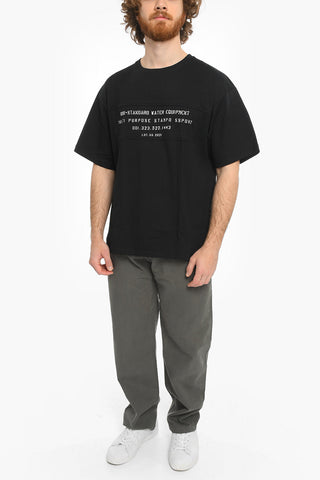 Contrasting Lettering Printed Crew-Neck T-shirt