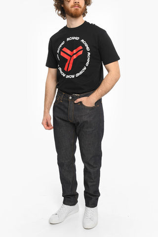 Jeans Regular Fit con Stampa Logo Sul Retro 19cm