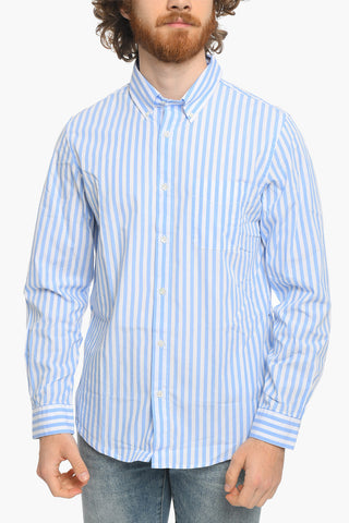 Awning Striped Button-Down Collar Shirt with Breast Pocket