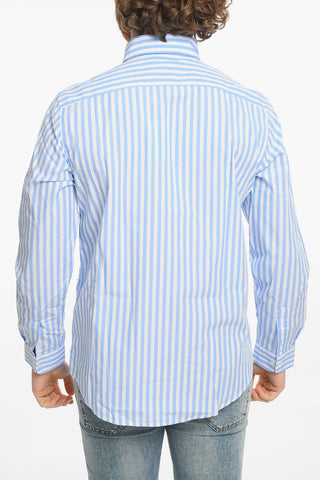 Awning Striped Button-Down Collar Shirt with Breast Pocket
