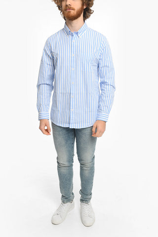 Awning Striped Button-Down Collar Shirt with Breast Pocket