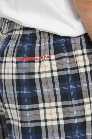 Tartan Checked Pijama Shorts with Drawstring Waist