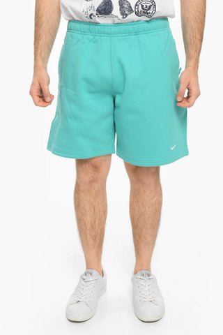 Fleeced-Cotton Blend Shorts