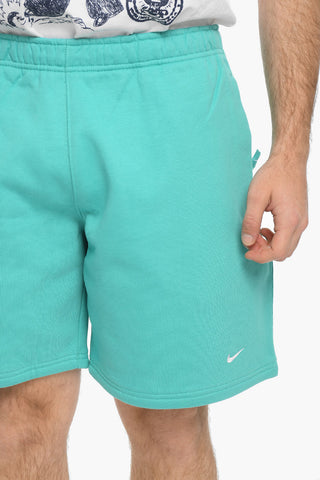 Fleeced-Cotton Blend Shorts