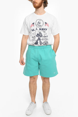 Fleeced-Cotton Blend Shorts