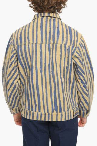 Awning Striped Overshirt with Golden Buttons