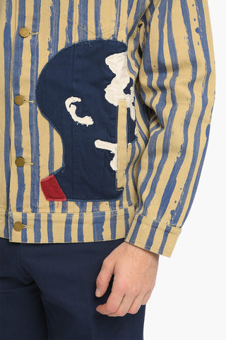 Awning Striped Overshirt with Golden Buttons