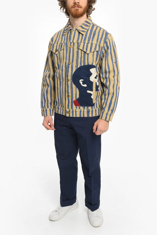 Awning Striped Overshirt with Golden Buttons
