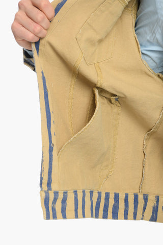 Awning Striped Overshirt with Golden Buttons