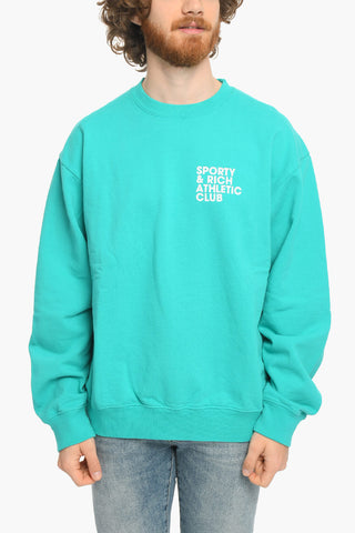 Contrasting Printed Crew-neck Sweatshirt