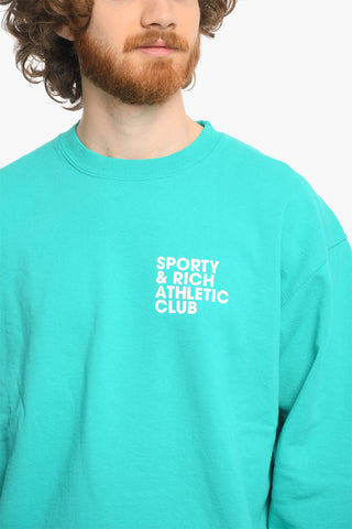 Contrasting Printed Crew-neck Sweatshirt