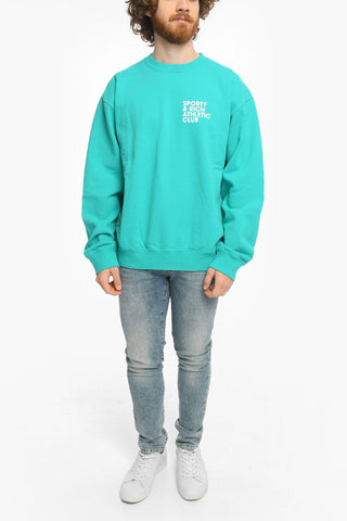 Contrasting Printed Crew-neck Sweatshirt