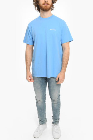 Einfarbiges Baumwoll-T-Shirt mit Rundhalsausschnitt