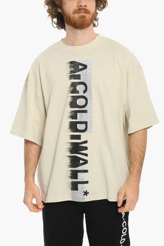 SAMUEL ROSS Maxi T-shirt Girocollo con Stampa Logo Sbaffata