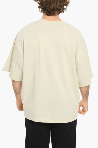 SAMUEL ROSS Maxi T-shirt Girocollo con Stampa Logo Sbaffata