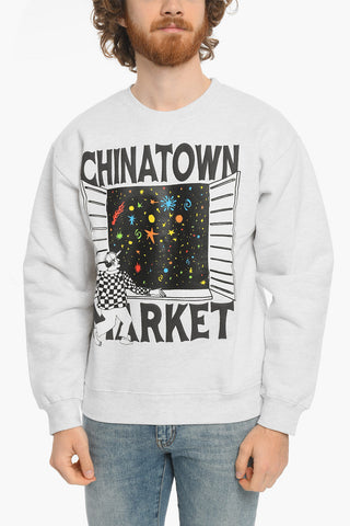 Front Printed Crew-neck WINDOW Sweatshirt