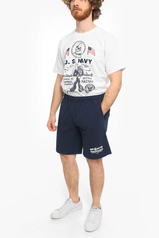 Shorts in Cotone a 3 Tasche con Elastico in Vita