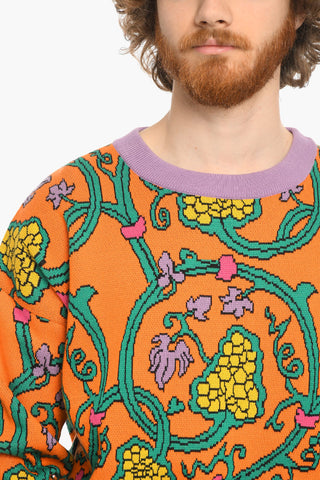 Embroidered Crew-neck RAISIN Sweater