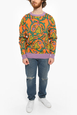 Embroidered Crew-neck RAISIN Sweater